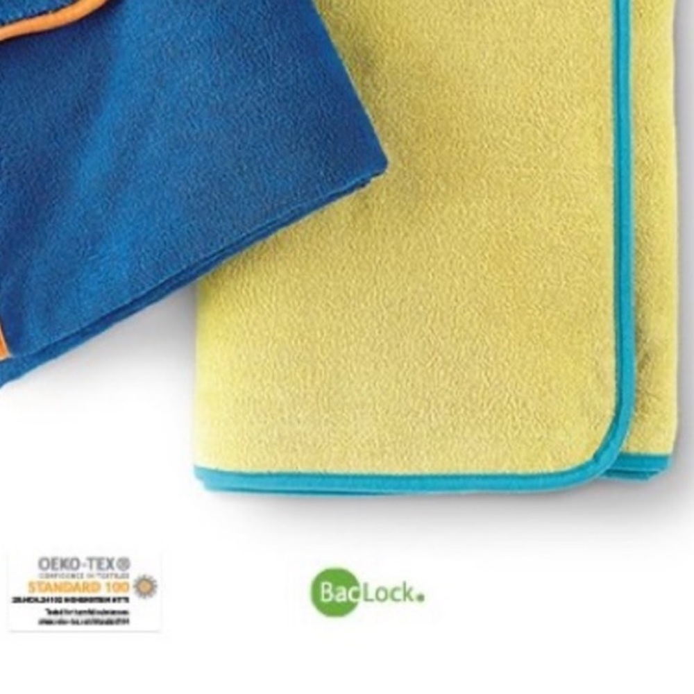 Norwex Kids Bath Towel Yellow and Blue/Teal